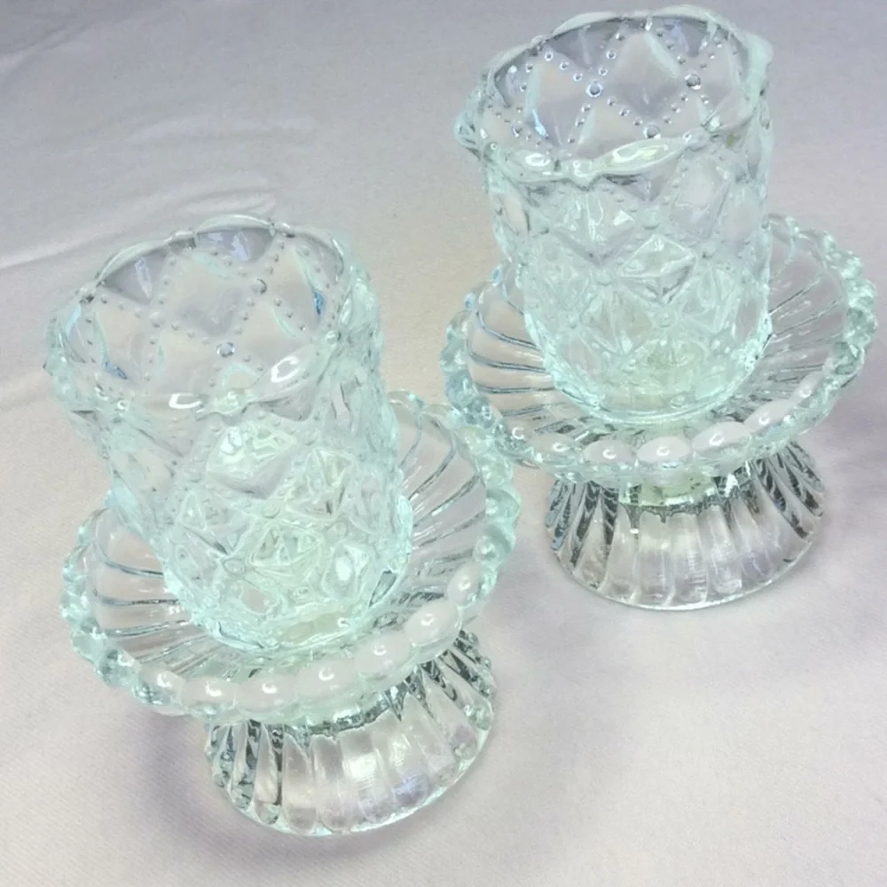 FINAL SALE PRICE Milk Glass/Glass Candle Accents for the Home - Picture 6 of 8